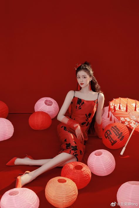 Chinese New Year Photoshoot, Cny Photoshoot, Cny Poster, New Year Photoshoot, Chinese Theme, Photobooth Pictures, 2024 Year, Autumn Festival, China Girl