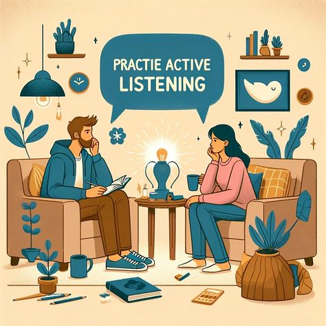 Thx @rudedudepod for '11' Your #youngdadmentalhealthhack Practice Active Listening: Active listening involves fully concentrating, understanding, responding, and remembering what is being said in conversations. This technique can significantly improve your relationships by making others feel heard and valued. To practice active listening, maintain eye contact, avoid interrupting, and show empathy by acknowledging the speaker's feelings. This not only strengthens your connections with others... Active Listening Illustration, Active Listening, Eye Contact, Empath, Speech Therapy, Doodles, Feelings, Quick Saves, Instagram