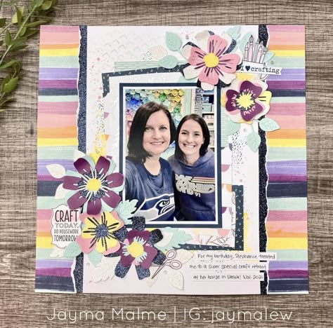 Family Scrapbook Layouts, Scrapbook Planning, Beach Scrapbook Layouts, Scrapbook Design Layout, Scrapbook Pictures, Scrapping Ideas, School Scrapbook, Paper Collage Art, Simple Scrapbook