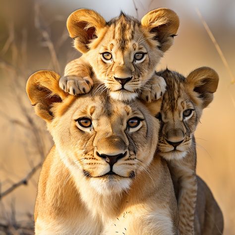 I Love Lion - 🥰🥰🥰 Lion Astethic, Lion With Cubs, Baby Lion Cubs, Lioness And Cubs, Lion Cubs, Lion Family, Lion And Lamb, Lion Images, Lion Pictures