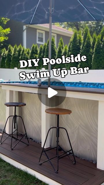 Rachel ☀️ RV Renovator and Camping Host on Instagram: "Above ground pools can be cool too 😎 This DIY swim up bar has been on our minds for at least a year and we finally made it happen this weekend!! 

This is one of my favorite DIYs to date and it was seriously one of the easiest!! Next up, we’re going to build a deck with low profile steps and a jumping platform!! 

#summerproject #summerbar #swimupbar #diypool #diyprojects #homeprojects #outdoors #diybackyard" Diy Above Ground Pool Bar, Bar Around Above Ground Pool, Pool Side Bar Above Ground, Pool Platform Diy, Diy Pool Bar, Above Ground Pool Bar Ideas, Above Ground Pool Bar, Pool Bar Ideas, Above Ground Pool Steps