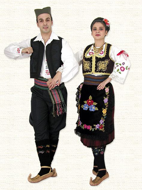 FolkCostume&Embroidery: Men's costume of Šumadija, Serbia Serbian Clothing, Traditional Dressing, Types Of Trousers, Double Breasted Vest, Modern Costumes, Types Of Hats, Folk Clothing, National Dress, Linen Tunic