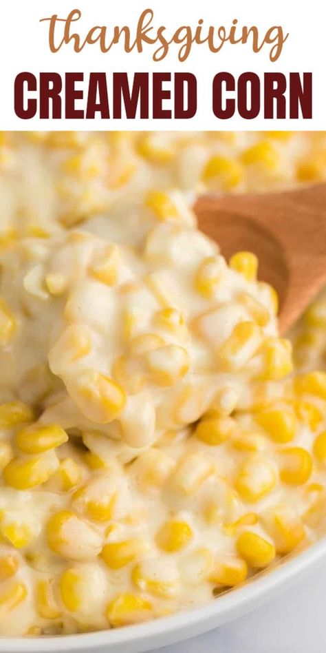 Creamed Corn Recipe With Cream Cheese, Homemade Creamed Corn, Homemade Cream Corn, Corn Recipes Side Dishes, Cream Cheese Corn, Corn Side Dish, Creamed Corn Recipes, Cream Corn, Corn Dishes