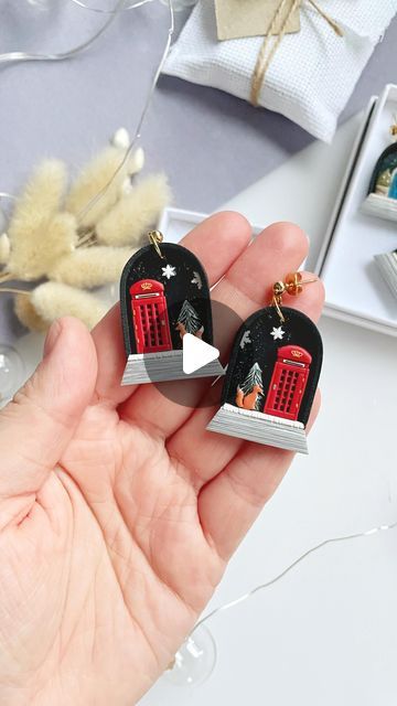 Dasha — Polymer Clay Artist on Instagram: "Snow globe earrings with the spirit of London ✨♥️ 🗓️4th December 🕗8:00 pm GMT 🌎Worldwide shipping #polymerclayearrings #clayearrings #clayjewelry #christmasearrings #snowglobe #snowglobeearrings #polymerclaytutorial #cozyvibe #PolymerClayArt #ClayCreations #HandmadeSculptures #PolymerClayDesigns #ArtisticClay #SculptureArt #MiniatureArt #PolymerClayCraft #ClayArtists #CreativeHands #TinySculptures #ClayMagic #ArtInMiniature #PolymerArtistry #ColorfulClay #HandcraftedBeauty #ClayInspiration #ArtisticHands #TinyTreasures #ClayMasterpiece #ArtisticJourney" Globe Earrings, Clay Artist, Clay Christmas, December 8, Tiny Treasures, Polymer Clay Tutorial, Polymer Clay Art, Christmas Earrings, Snow Globe