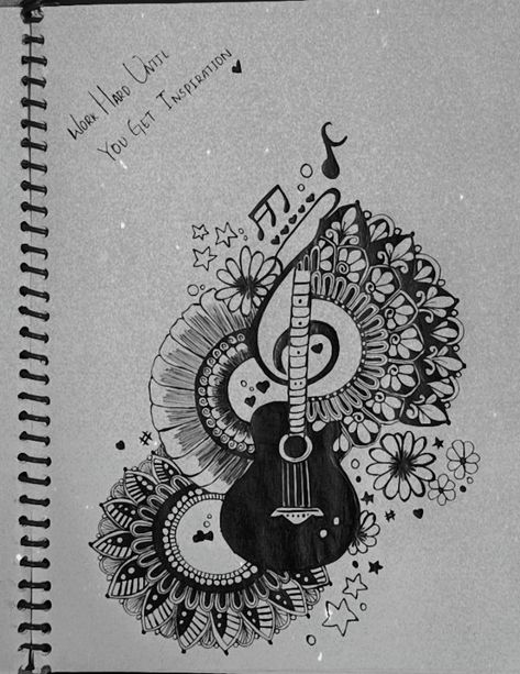 Mandala guitar drawing Guitar Mandala Drawing, Guitar Mandala Art, Mandala Guitar, Mandala Art Drawing, Art Drawing Ideas, Mandala Arts, Drawing Mandala, Guitar Drawing, Wings Wallpaper