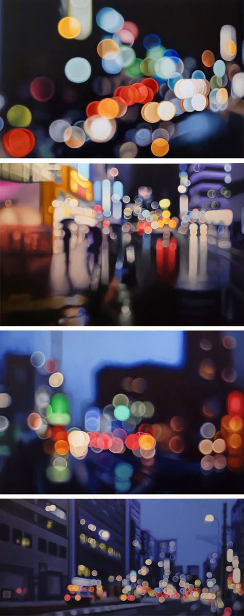 Philip Barlow Painting, Light Up Artwork, Blurred Art Paintings, Window Light Painting, Out Of Focus Painting, Philip Barlow, City Lights Painting, Light Artwork, Blurred Lights