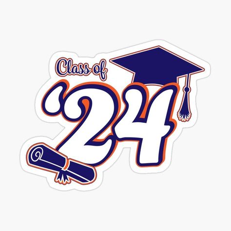 Class of 2024 sticker perfect for high school and college graduates. Available on pins, mugs, cards, and much more! Check out my Redbubble shop for more color options. #2024 #classof2024 #graduate #congratulations 
Redbubble Artist | @SavsSparkleShop Senior 2024 Stickers, Graduation Stickers 2024, Class Of 2024 Stickers, Senior 2024 Logo, Class Of 2024 Quotes, Class Of 2024 Logo, High School Stickers, Scrapbook 2024, Graduation Logo