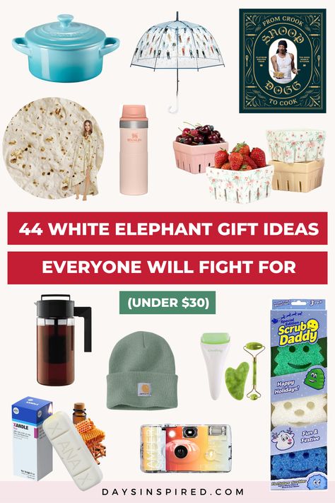 White Elephant Games, White Elephant Gift Exchange Ideas Funny, Work White Elephant, Office White Elephant, Elephant Gifts Christmas, Work Gift Exchange, Elephants For Kids, White Elephant Gift Ideas, Elephant Gift Ideas