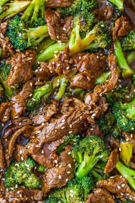 Beef and Broccoli is an easy, 1-pan, 30-minute meal loaded with broccoli, tender beef, and the best stir fry sauce. How to make Broccoli Beef Stir Fry! #beefandbroccoli #broccolibeef #stirfry #beefrecipes #stirfryrecipe #30minutemeal #broccoli #beef #natashaskitchen Brocoli And Beef Stir Fry Easy, Beef Nd Brocoli, Beer And Broccoli, Coconut Aminos Stir Fry, Brocolli Beef Stir Fry Healthy, Beef Broccoli Mushroom Stir Fry, Pf Chang Beef And Broccoli, Chinese Broccoli Stir Fry, Beef And Broccoli Stir Fry Healthy