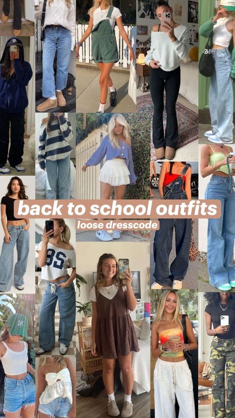 Back to school fits high school fits back to school outfit ideas high school outfits school fits back to school outfits highschool cute College First Day Outfit, High School Fits, Outfit Ideas For School Dress Code, Fits Back To School, Hot Day Outfit, Back To School Outfits Highschool, Cold Day Outfits, Back To School Outfit Ideas, Outfits Highschool