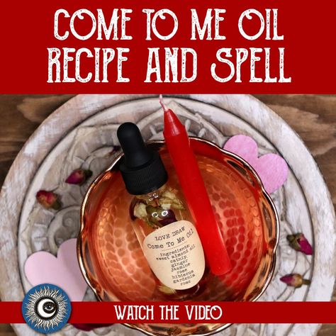 Come to Me Oil Recipe and Love Draw Spell - Magical Crafting - Witchcraft Hello my darlings. In this video I show you my recipe for Come To Me spell oil to attract love and attention. I dress a spell candle with the oil and do a love drawing spell at the end. Let’s do some Magical Crafting. #magicalcrafting #witchcraft Love Attraction Oil Recipe, Attraction Oil Recipe Witchcraft, Magical Oils Recipes, Love Oil Recipe Witchcraft, Come To Me Oil Recipe, Spell Oil Recipe, Oil Spells, Come To Me Spell, Come To Me Oil