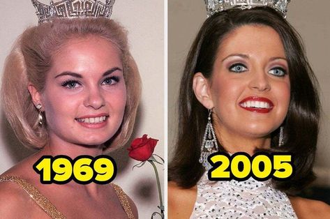 Here's What Every Single Woman Who's Been Crowned Miss America Has Looked Like For The Past 100 Years — BuzzFeed Miss America Crown, Single Woman, Miss America, Long History, Single Women, 100 Years, Buzzfeed, Over The Years, The Past