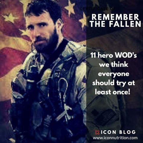 What is a CrossFit Hero WOD? Good question. Fellow CrossFitters name a number of WODs after fallen service personnel. One of the best known is ‘Murphy,’ named after a 29 year old U.S. Navy Lieutenant called Michael Murphy who died in Afghanistan in 2005. A Hero WOD is therefore about honoring a fallen hero. Be warned, however; some of them (in fact all of them) are designed to put you in a world of hurt and make you question w Hero Wods Workouts, Hero Crossfit Workouts, Crossfit Hero Wod, The Murph Workout, Murph Workout Crossfit, Hero Workouts Crossfit, Metcon Workout Crossfit, Hero Wod Crossfit Workout, Soflete Workouts