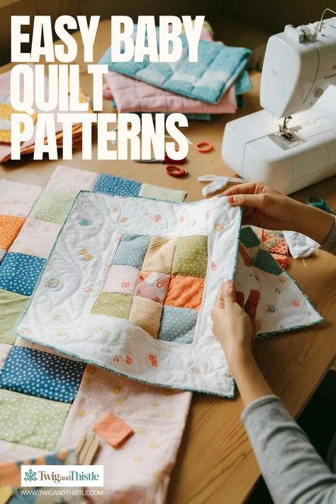 Welcome your little one in style with a handmade baby quilt! This guide from Twigandthistle.com provides the perfect starting point for beginners with a collection of easy baby quilt patterns. Explore a variety of easy baby quilt patterns for beginners free that are both adorable and practical. Learn essential quilting techniques and discover tips for choosing the right fabrics for your easy quilt patterns for beginners free simple baby blankets. Visit Twigandthistle.com Baby Quilt Ideas Girl, Easiest Quilts For Beginners, Baby Quilt Patterns Easy Free Simple, Baby Girl Quilts Patterns Free, Simple Baby Quilt Patterns, Easy Baby Quilts For Beginners, Baby Quilts Patterns Free, Baby Girl Quilt Patterns, Baby Quilt Patterns Free