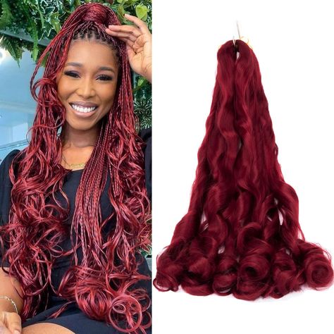 PRICES MAY VARY. French Curly Braiding Hair Loose Wave Spiral Curly Crochet Hair for WomenLength:18"24"30"Weight＆ package: 75g/Pack 8 packs Curly Braiding hair Usually 6-8 Packs can full a head.The Colors Of The French Curly Braiding Hair Are: 1b, Blonde, Burgundy, Ginger, Red, TBUG, Brown, Dark Brown, Orange, Etc. Also, We Found That Some Customers Want Different Color Or Length To Make Them Look Different From Others, So We Will Keep Working On That To Develop More And More New Colors And Leng Sleek Hairdo, Braid Magic, Waves Overnight, Latest Braid Styles, Wavy Hair With Braid, Braided Braids, Curly Braiding Hair, Curly Crochet Hair, Blond Hairstyles