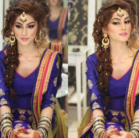 Loose side braid with beads | Natasha Salon - Witty Vows Pakistani Bridal Hairstyles, Mehndi Hairstyles, Gorgeous Braids, Indian Wedding Hairstyles, Indian Bridal Hairstyles, Trendy Wedding Hairstyles, Asian Bridal, Side Braid, Pakistani Bridal