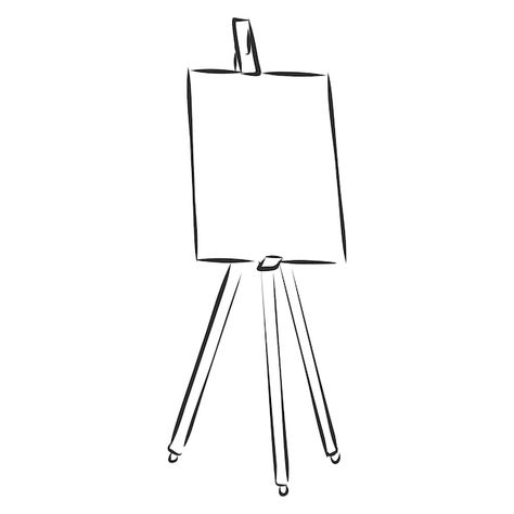 Vector easel with empty canvas doodle st... | Premium Vector #Freepik #vector #artboard #sketch-art #drawing #sketch-design Art Easel Drawing, Easel Drawing, Empty Canvas, Canvas Drawing, Logo Idea, Art Easel, Doodle Style, Vector Sketch, Book Drawing