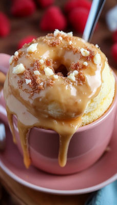 This easy Glazed Donut Mug Cake is a quick way to satisfy your donut cravings without leaving home! ake this Glazed Donut Mug Cake in just minutes! It’s sweet, simple, and oh-so-delicious. #dessertrecipes #donutmugcake  #quickrecipes #donutmugcake Glazed Donut Mug Cake, Donut In A Mug, Donut Mug Cake, Donut Cup, Glazed Donut, In A Mug, Donut Glaze, Cake Donuts, Leaving Home