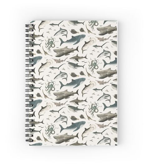 Spiral notebooks with high-quality edge-to-edge print on front. 120 pages in your choice of ruled or graph lines. I got a swimming with the sharks voucher for christmas and I am just getting used to the idea???... Ocean Room Decor, Cute School Stationary, Shark Themed, Shark Fishing, Collage Phone Case, Cute Shark, Ocean Vibes, Shark Week, Prehistoric Animals