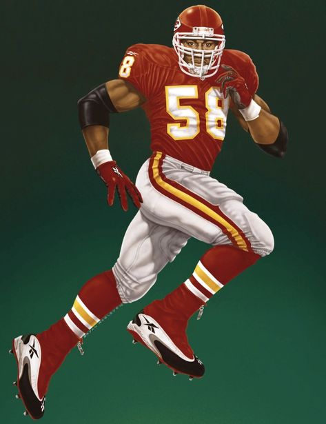 Derrick Thomas, Sports Artwork, Kc Chiefs Football, Chiefs Football, Kc Chiefs, Sports Art, Kansas City Chiefs, Kansas City, Kansas