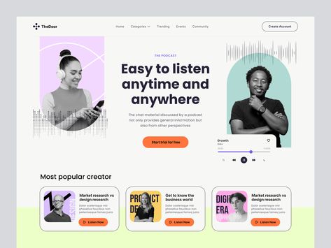 Cv Website, Music App Design, Unique Website Design, Dental Website, Wix Website Templates, Design Podcast, Website Design Layout, App Design Inspiration, Music App