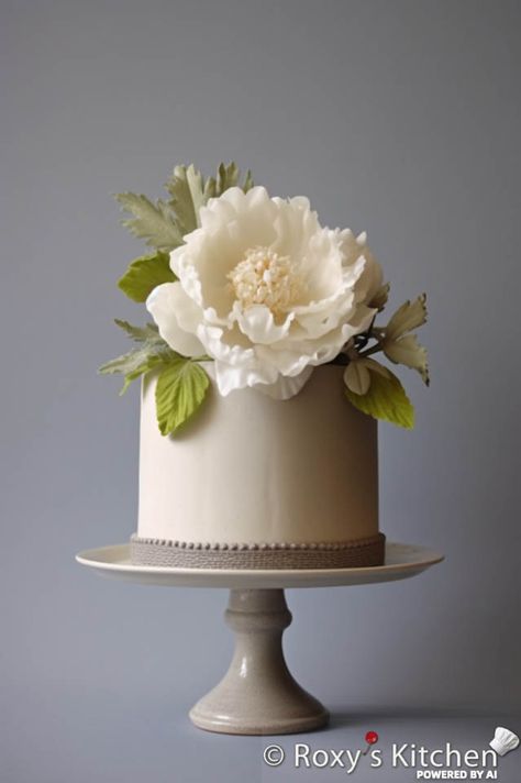 15 Elegant Cakes with Peonies - Roxy's Kitchen Gardenia Wedding, Peony Cake, Wedding Shower Cakes, Elegant Cake, Gold Cake, Elegant Wedding Cakes, Elegant Cakes, Decorated Cakes, Colorful Cakes