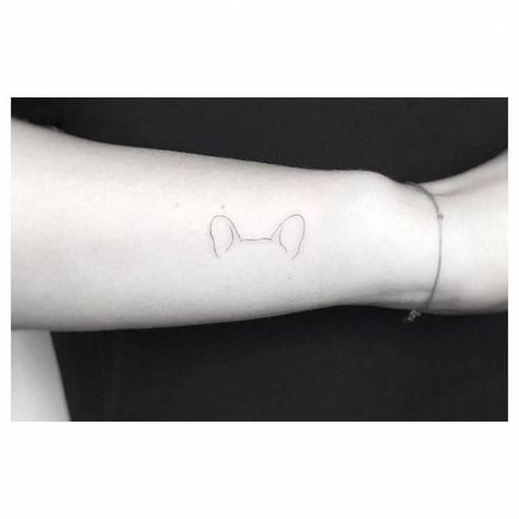 Dog Outline Pet Tattoo - Pet Simple Tattoos - Simple Tattoos - MomCanvas Tatoo Dog, French Bulldog Tattoo, Bulldog Tattoo, Shape Tattoo, Bulldog Francese, Small Tattoos Simple, E Tattoo, Small Tattoos For Guys, Dog Tattoos