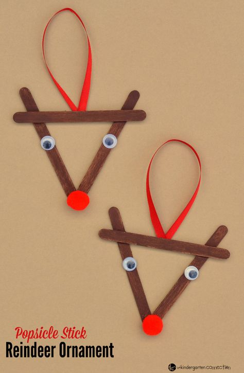 Popsicle Stick Reindeer, Stick Reindeer, Winter Crafts For Toddlers, Kid Christmas, Christmas Crafts For Kids To Make, Christmas Traditions Family, Kids Christmas Ornaments, Fun Christmas Crafts, Winter Crafts For Kids