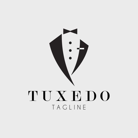 tuxedo; logo; vector; illustration; design; brand; identity; icon; suit; tie; black; fashion; shirt; jacket; man; white; style; male; gentleman; bow; wedding; elegant; groom; luxury; businessman; men; costume; clothing; formal; rich; elegance; tux; bow tie; clothes; people; background; person; ceremony; cartoon; coat; modern; guy; party; portrait; decoration; corporate; classic; textile; model; lifestyle; Classic Logo Design Luxury, Male Logo Design, Clothing Brands Logo, Luxury Clothing Brand Logo, Man Logo Design, Male Logo, Suit Logo, Tie Clothes, Logo Clothing Brand