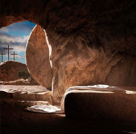 Jesus Tomb Pictures, Church Announcements, Jesus Tomb, Jesus Background, Biblical Artwork, Church Media Design, Church Poster Design, Bible Images, Jesus Photo