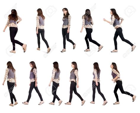 Running Woman, Side View Drawing, Running Pose, Walking Poses, Walking Women, Woman Walking, Different Poses, Human Poses Reference, Figure Poses