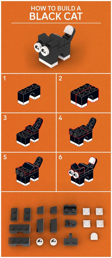 Build your own mini LEGO Cats. Lego Building Ideas Easy, Mini Lego Ideas, Lego Ideas To Build Instructions, Simple Lego Builds, Mini Lego Builds, Lego Mini Builds, Lego Ideas To Build Easy, Lego Building Techniques, Lego Ideas To Build