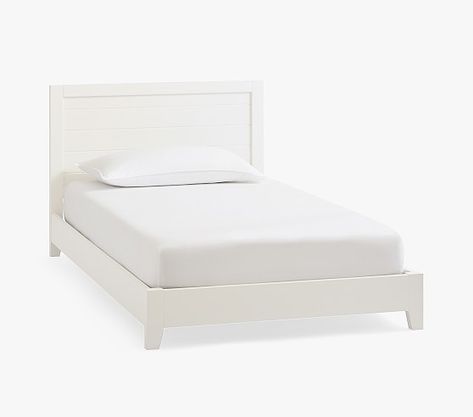 Emery Kids Platform Bed | Pottery Barn Kids Platform Bed Twin, Kids Platform Bed, Extra Wide Dresser, Kids Twin Bed, Space Saving Beds, Bed Twin, Study Furniture, Kids Beds, Toddler Beds