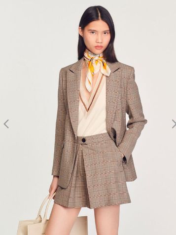 Short Ruffled Dress, Grad Outfits, Sandro Paris, Tweed Dress, Bandana Print, Box Pleats, Tailored Jacket, Tweed Jacket, Last Chance