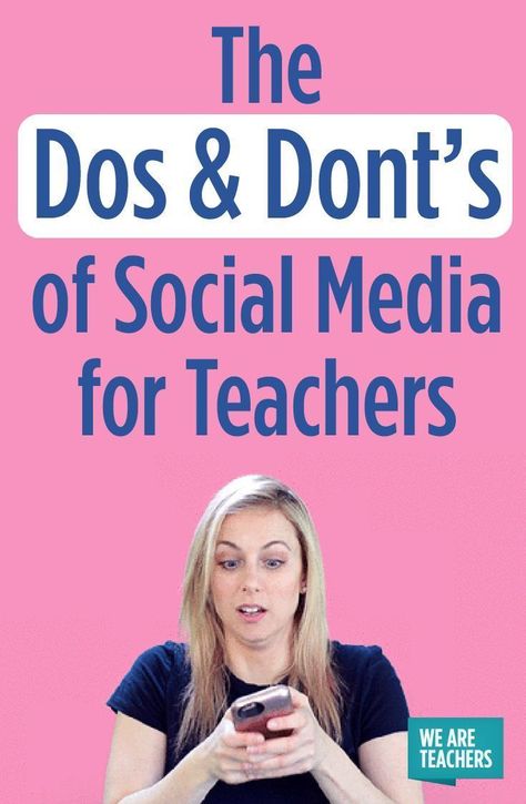 The Dos and Don'ts of Social Media for Teachers - WeAreTeachers Managing Social Media, We Are Teachers, Social Media Resources, Teaching Technology, Instructional Technology, Tik Tok Videos Funny, Dos And Don'ts, Teaching Inspiration, Teaching Life