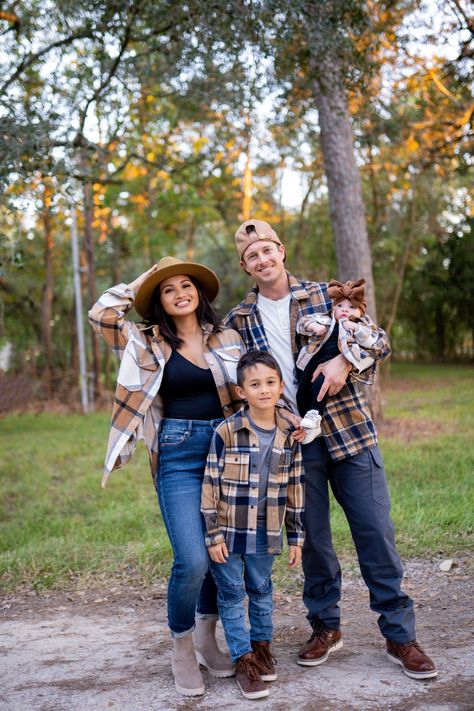 fall family outfits, matching outfits, family style, family outfits Family Of 3 Matching Outfits, Pumpkin Patch Outfits Family, Brown Plaid Family Pictures Outfits, Cute Fall Outfits For Family Pictures, Family Holiday Card Outfit Ideas, Fall Matching Outfits For Family, Family Thanksgiving Outfits Matching, Matching Thanksgiving Outfits Family, Fall Family Photos Sunflower Field