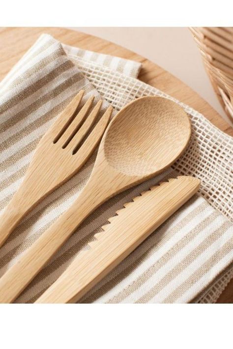 BAMBOO CUTLERY SET. Description: Our organic bamboo cutlery includes a knife, fork and spoon, each utensil is hand burnished to a naturally-smooth finish. You don’t need to worry about BPA and other chemicals because this cutlery set is 100% natural. Contact To Seller: Ms. Snowie WhatsApp : +84 865783041 Mail: sale01@eco2go.vn Bamboo Cutlery, Fork And Spoon, Bamboo Fiber, Forks And Spoons, Cutlery Set, Bagpack, Natural Organic, Bag Making, Hot Sale