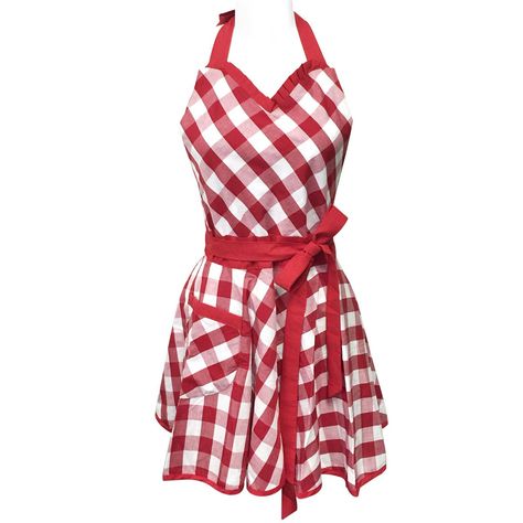 AmazonSmile: Wrapables Adjustable Flirty Hostess Apron, Red Gingham: Home & Kitchen Sweetheart Apron, Flirty Aprons, Hostess Apron, Christmas Aprons, Cute Aprons, Sewing Aprons, Colorful Patterns, Bib Apron, Cotton Apron