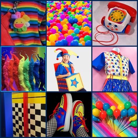 Clowncore Moodboard, Clown Moodboard, Clown Mood, Ellie Aesthetic, Harajuku Decora Kei, F2u Moodboards, Penny Picture, Eyestrain Art, Harajuku Decora