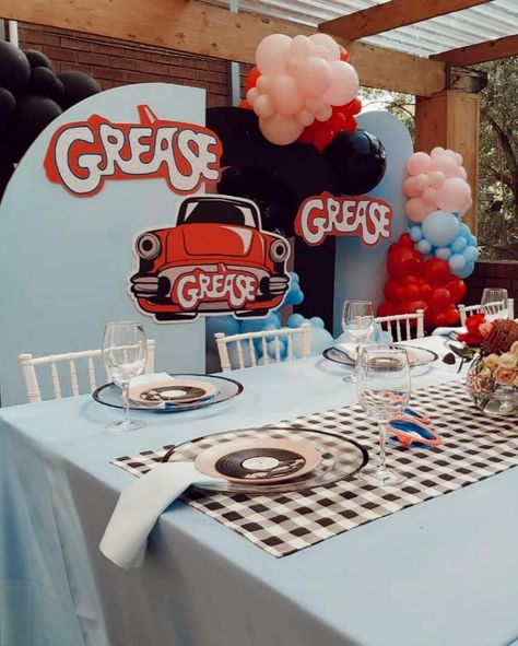 We definitely shaped up to create a Grease themed party. Bring back some memories with a 70's/80's theme to last a lifetime.

....

Fantastic? Tell us about it. Stud. Diner Cake, 1950s Theme Party, Grease Themed Parties, Grease Theme, Grease Lightning, Grease Party, Christian Party, 50s Theme Parties, Rock And Roll Birthday