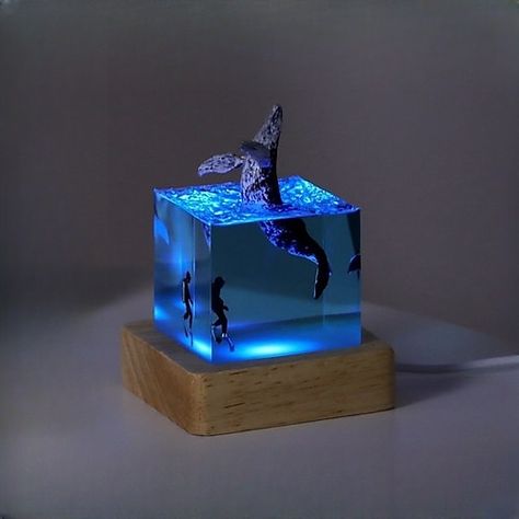 Ocean Themed Gifts, Whale Humpback, Cube Lamps, Pumpkin Ornament, Birthday Stuff, Decorative Lights, Lampe Decoration, Cube Design, Pumpkin Lights