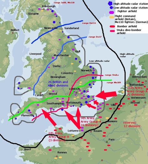 Wwii Maps, Map Of Britain, Military Tactics, Uk History, Ayat Alkitab, English History, Battle Of Britain, Alternate History, British History