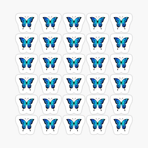 Blue Butterfly Mini Pack Sticker Best Redbubble Planner Blue Butterfly Stickers Printable, Blue Butterfly Printable, Topper Frozen, Geometric Art Animal, Cardboard Crafts Kids, Butterfly Party Decorations, Butterfly Stickers, Buy Stickers, Butterfly Printable