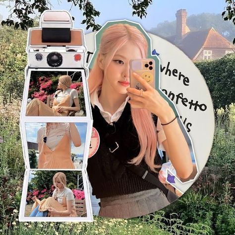 Cute Collage Template, Canva Kpop Edit, Kpop Editing Inspiration, Moodboard Rose, Scrapbook Edit, Fairy Edit, Cute Edits, Rose Cute, Online Scrapbook