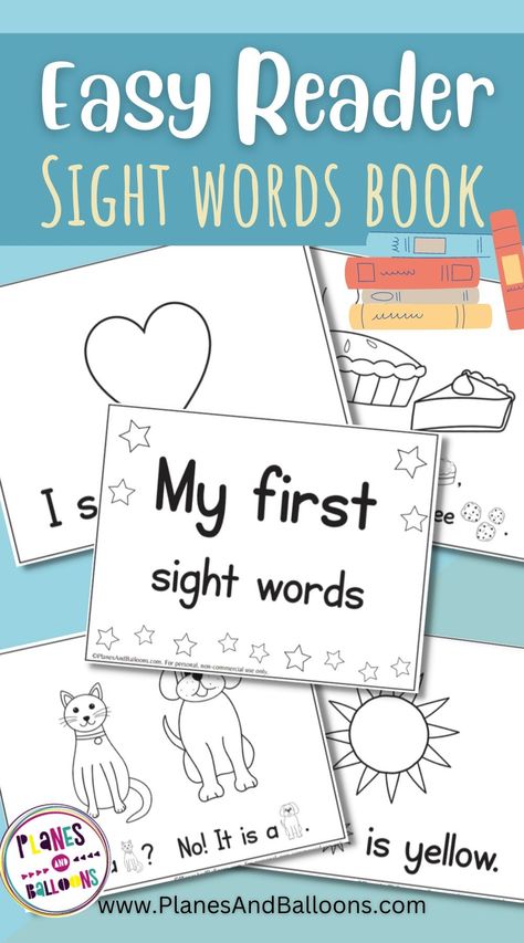 Reading Worksheets For Preschool, Early Reader Books Free Printable, Printable Kindergarten Books, First Reading Words, Sight Words Free Printables Kindergarten, Reading Practice Kindergarten, Pre K Sight Words List Free Printable, Sight Word Reading Free Printable, Teaching Reading To Preschoolers