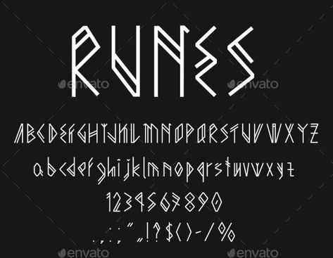 Viking Runes Font Scandinavian Type or Typeface Nordic Font Typography, Viking Lettering, Rune Font, Scandinavian Font, Dark Fonts, Viking Font, Viking Runes Alphabet, Typeface Alphabet, Rune Alphabet