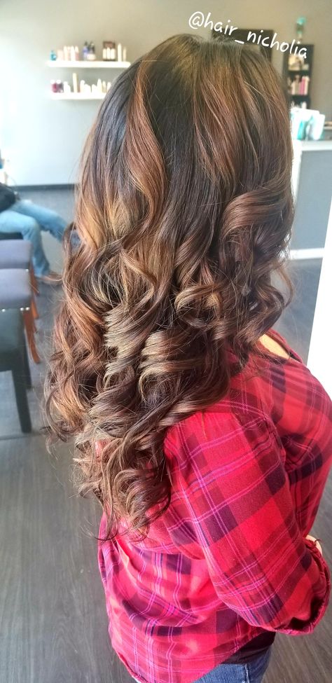 Natural flowing highlights, toned to a carmel warm brown! #hair #color #hairbynicholia Warm Brown Hair Color, Warm Brown Hair, Lace Mantilla, Wedding Ceremony Traditions, Wedding Headdress, Brown Hair Color, Makeup Guru, Beauty Basics, Warm Brown