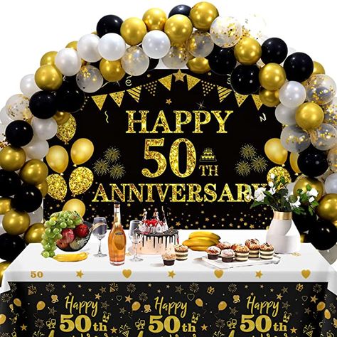 Silver Wedding Anniversary Decorations, 50th Anniversary Table, 50th Wedding Anniversary Decorations, Happy 40th Anniversary, 50th Anniversary Decorations, Happy 50th Anniversary, Anniversary Banner, Company Anniversary, Wedding Anniversary Decorations