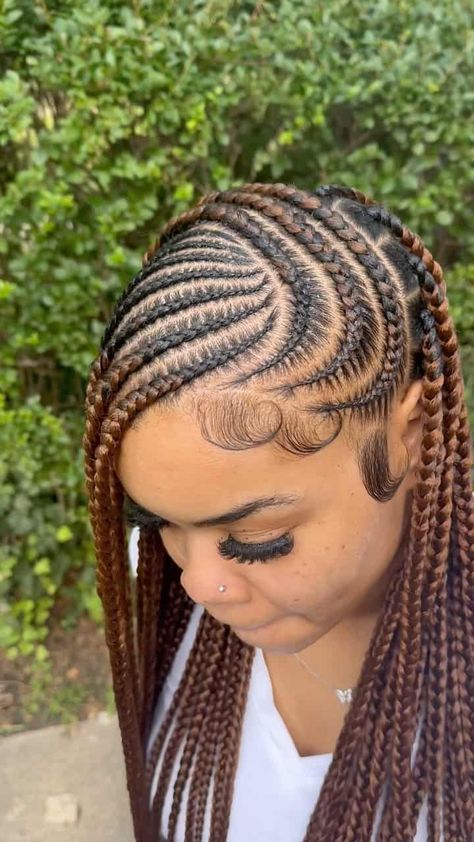 40 Lemonade Fulani Braids Hairstyles Trending Right Now Up Due Braids For Black Women, Fulani Lemonade Braids Hairstyles, Lemonade Braids With Box Braids In Back, Black Woman Braid Styles, Lemonade Stitch Braids, Feed In Box Braids Hairstyles, Short Lemonade Fulani Braids, Trending Braid Hairstyles 2024, Lemonade And Knotless Braids