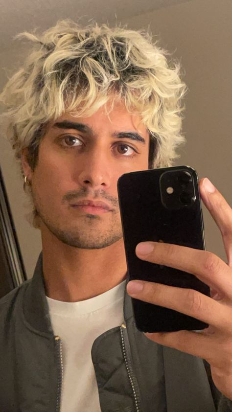 Men’s Black And Blonde Hair, Mens Bleached Hair, Black Hair Blonde Tips, Brown Skin Blonde Hair, Black Hair With Blonde Highlights, Blonde Hair Tips, Messy Blonde Hair, Bleached Hair Men, Blonde Hair With Roots